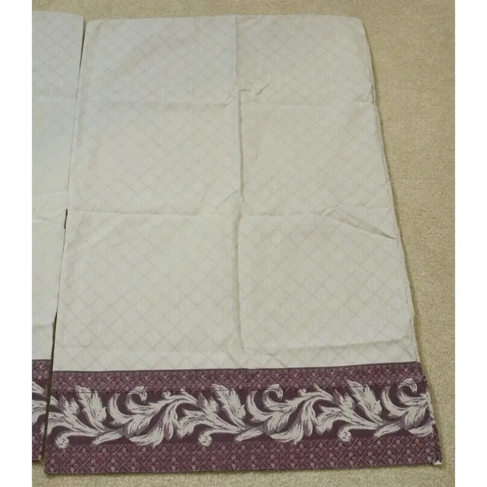 Pillowcase Pair Tan Purple Scrolls Standard Blend Westpoint Stevens Vintage